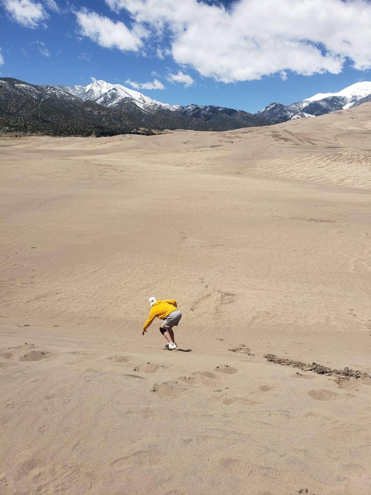 Sandboarding at the Great Sand Dunes National Park